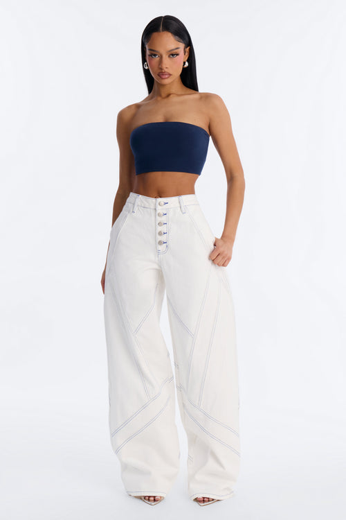 All American Sweetheart Non Stretch Buttonfly Jeans - White
