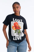 Lost In Love Graphic Tee - Black