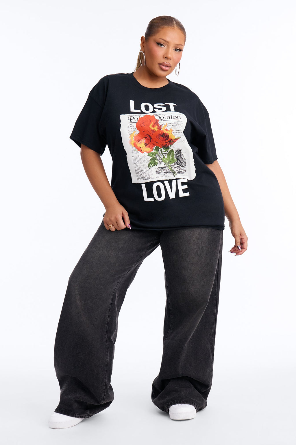 Lost In Love Graphic Tee - Black