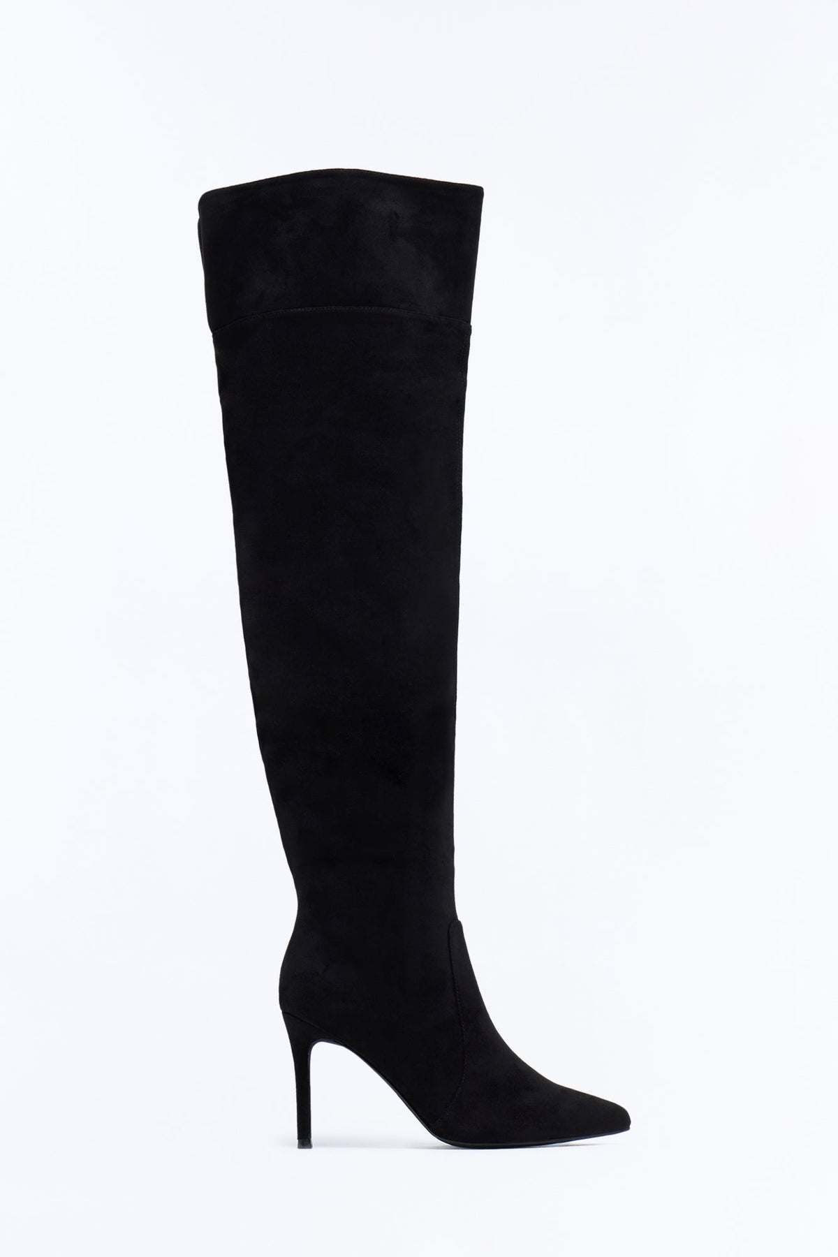 Play for Keeps Suede Heeled Boots - Black