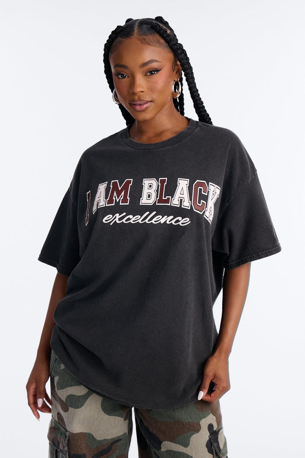 I Am Black Excellence Washed Tee - Black