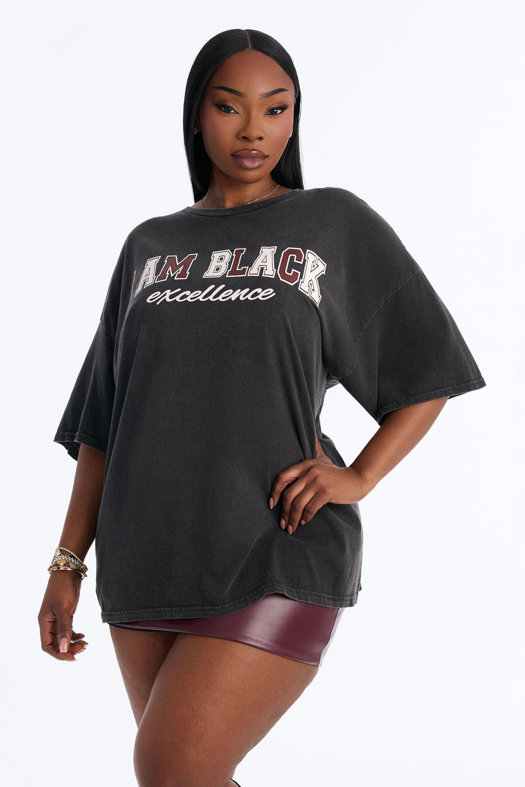 I Am Black Excellence Washed Tee - Black
