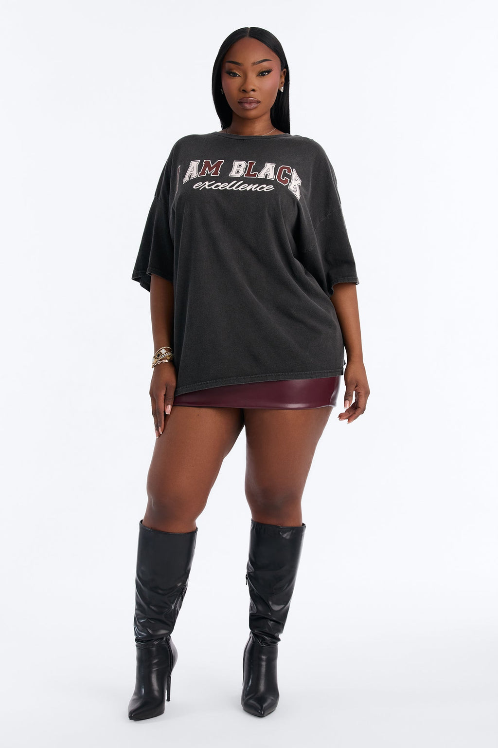 I Am Black Excellence Washed Tee - Black