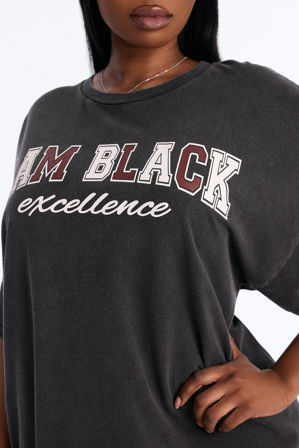 I Am Black Excellence Washed Tee - Black