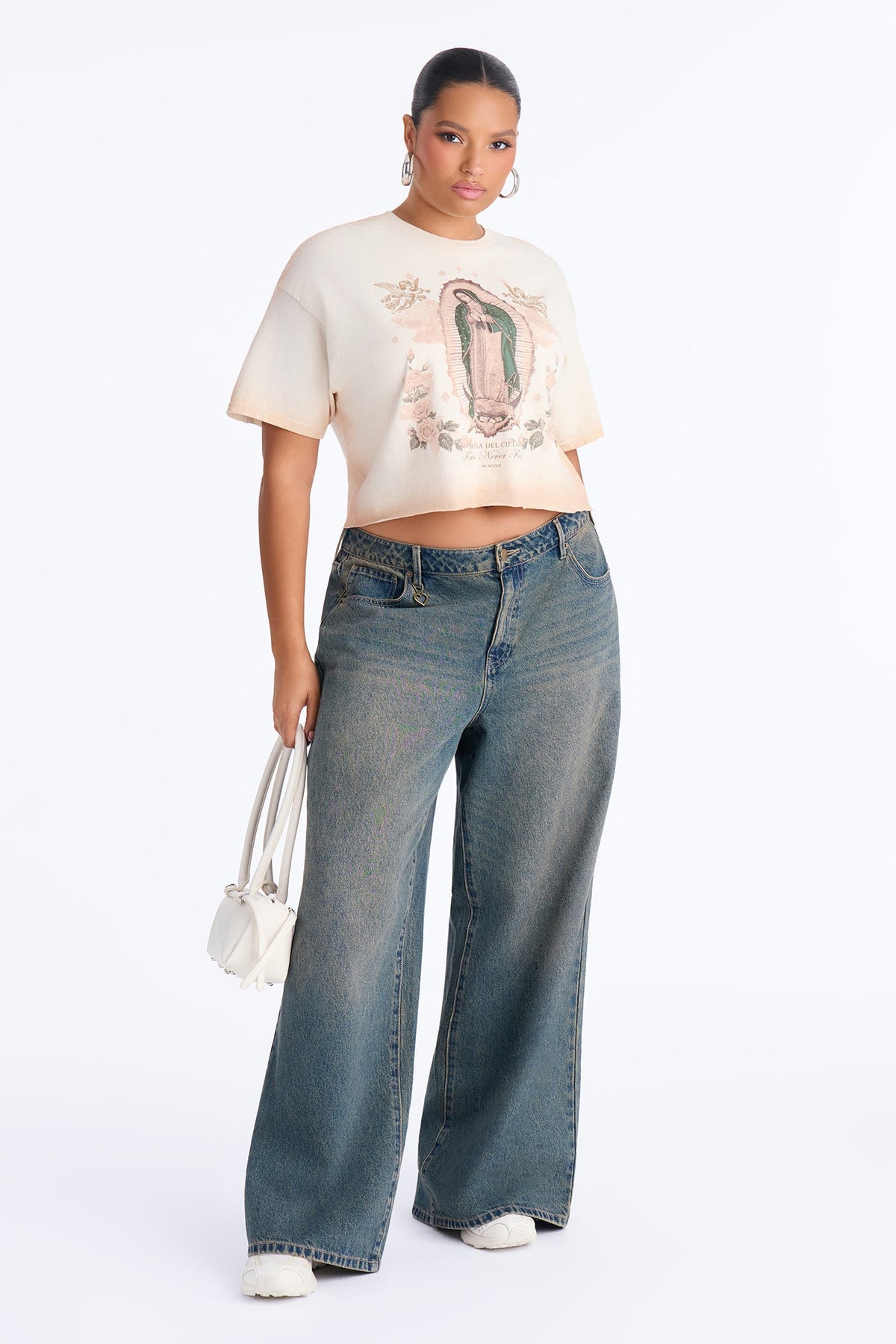 Faith Never Fails Washed Raw Hem Tee - Off White