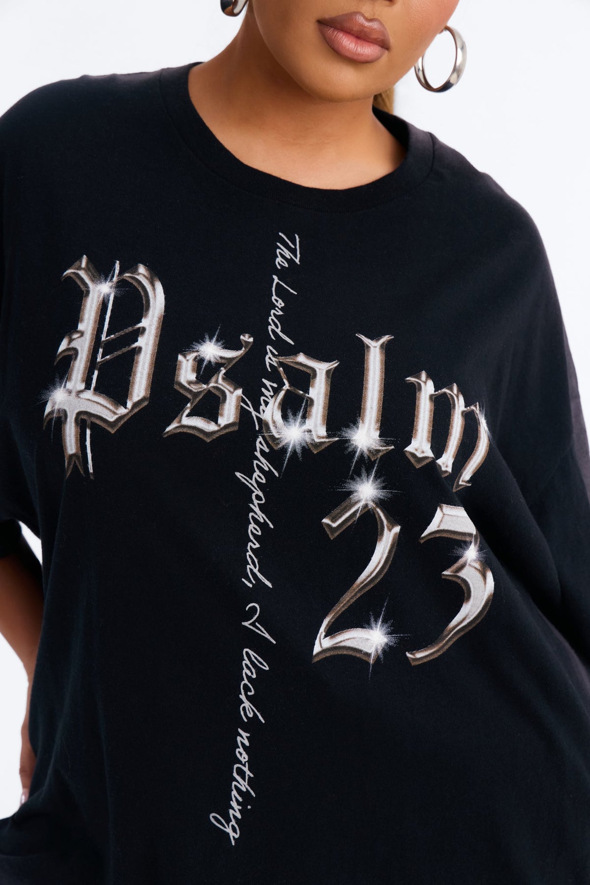 Psalm 23 Cross Washed Tee - Black
