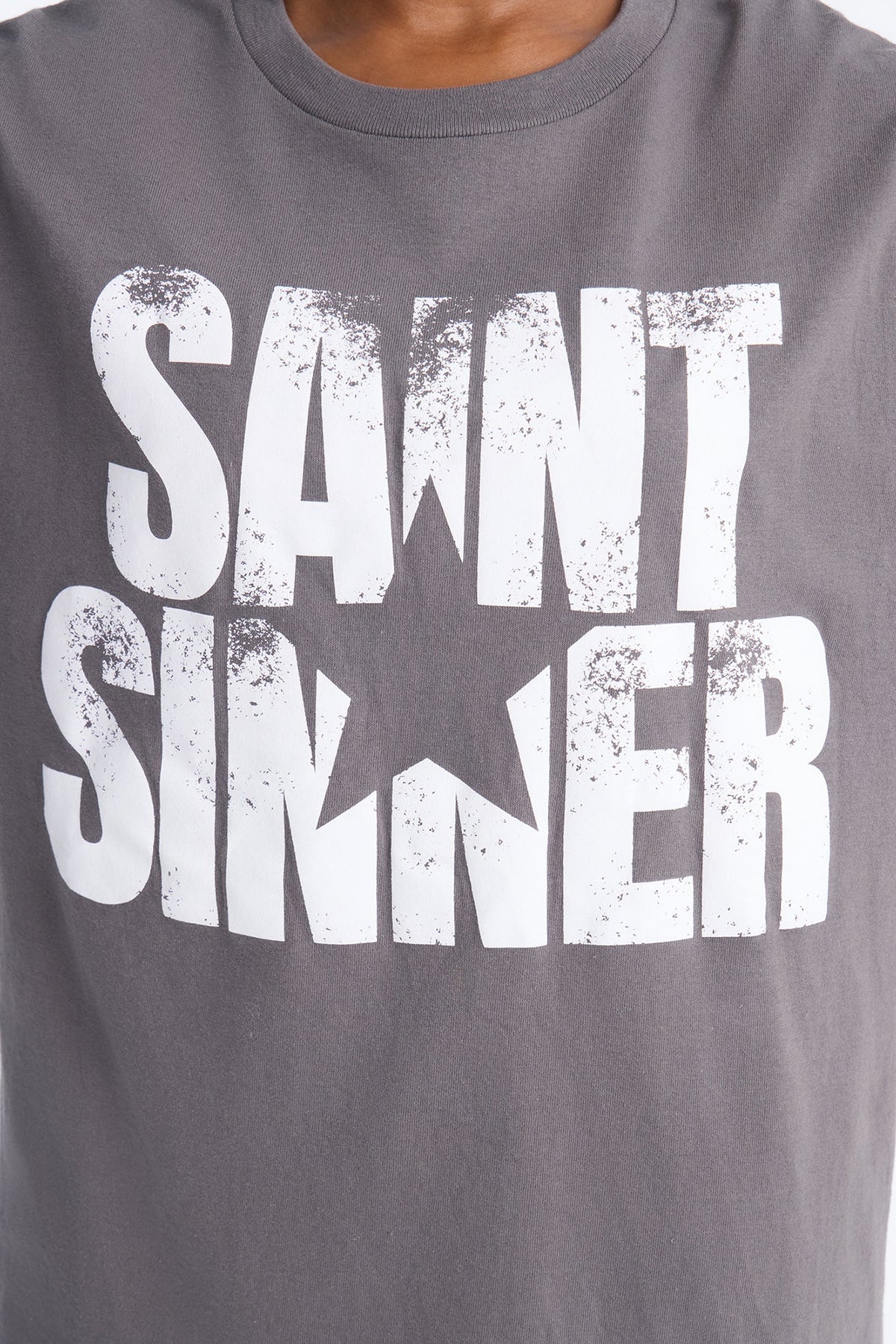 Saint Or Sinner Star Tee - Charcoal