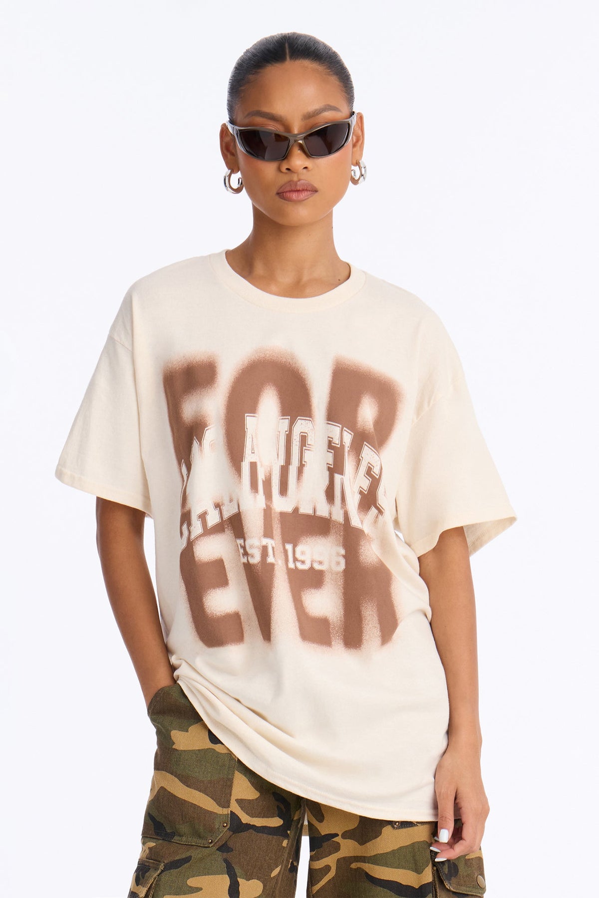 Forever LA Faded Tee - Natural