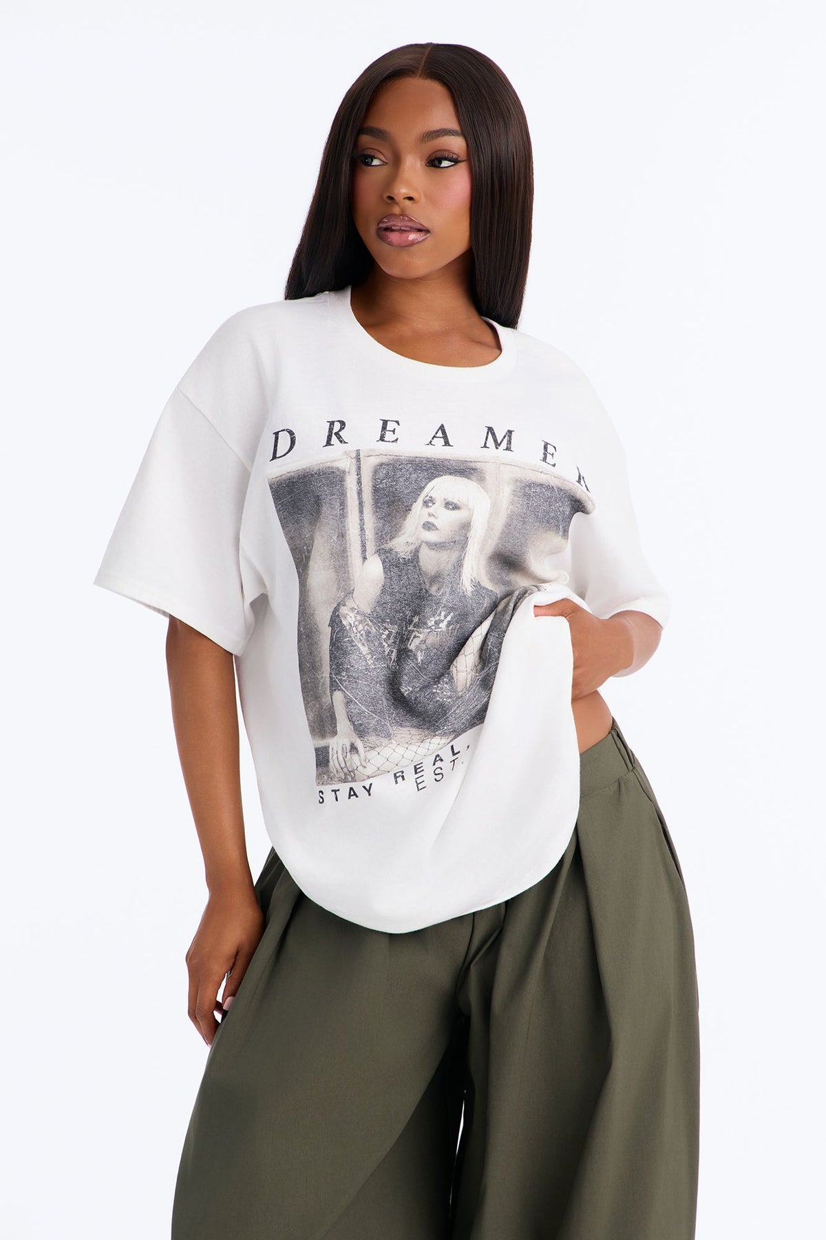 Im A Dreamer Portrait Tee - White