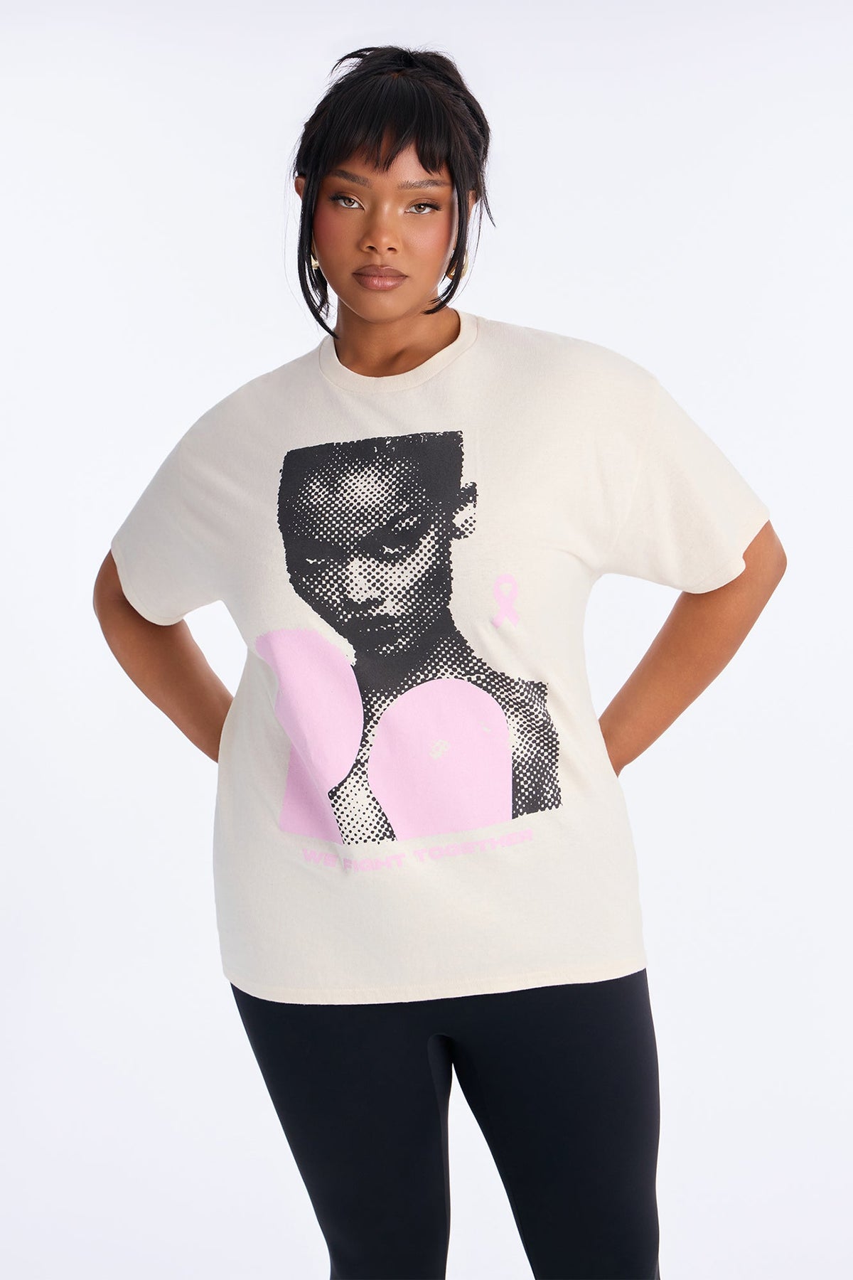 Beat Up Breast Cancer Tee - Natural
