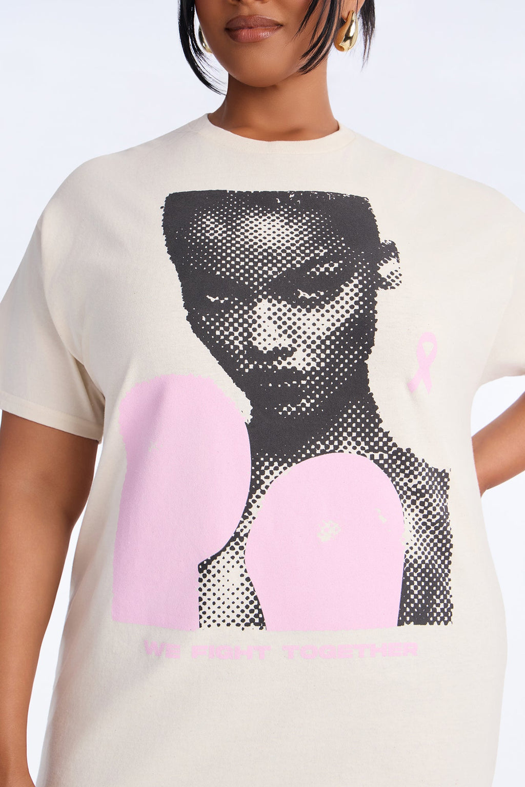 Beat Up Breast Cancer Tee - Natural