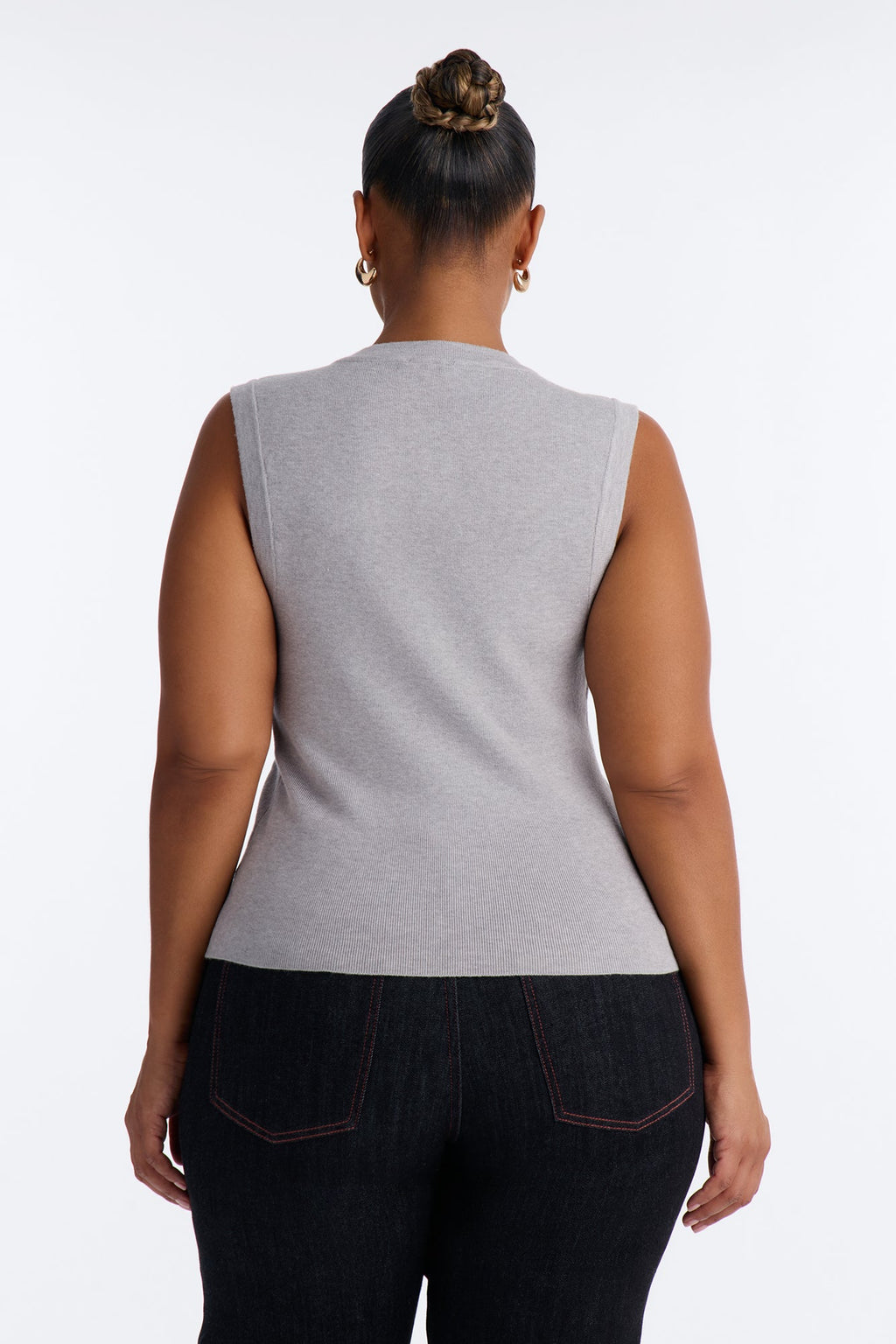 Leona Button Up Sweater Top - Heather Grey