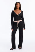 Brenly Surplice Pant Set - Black/combo