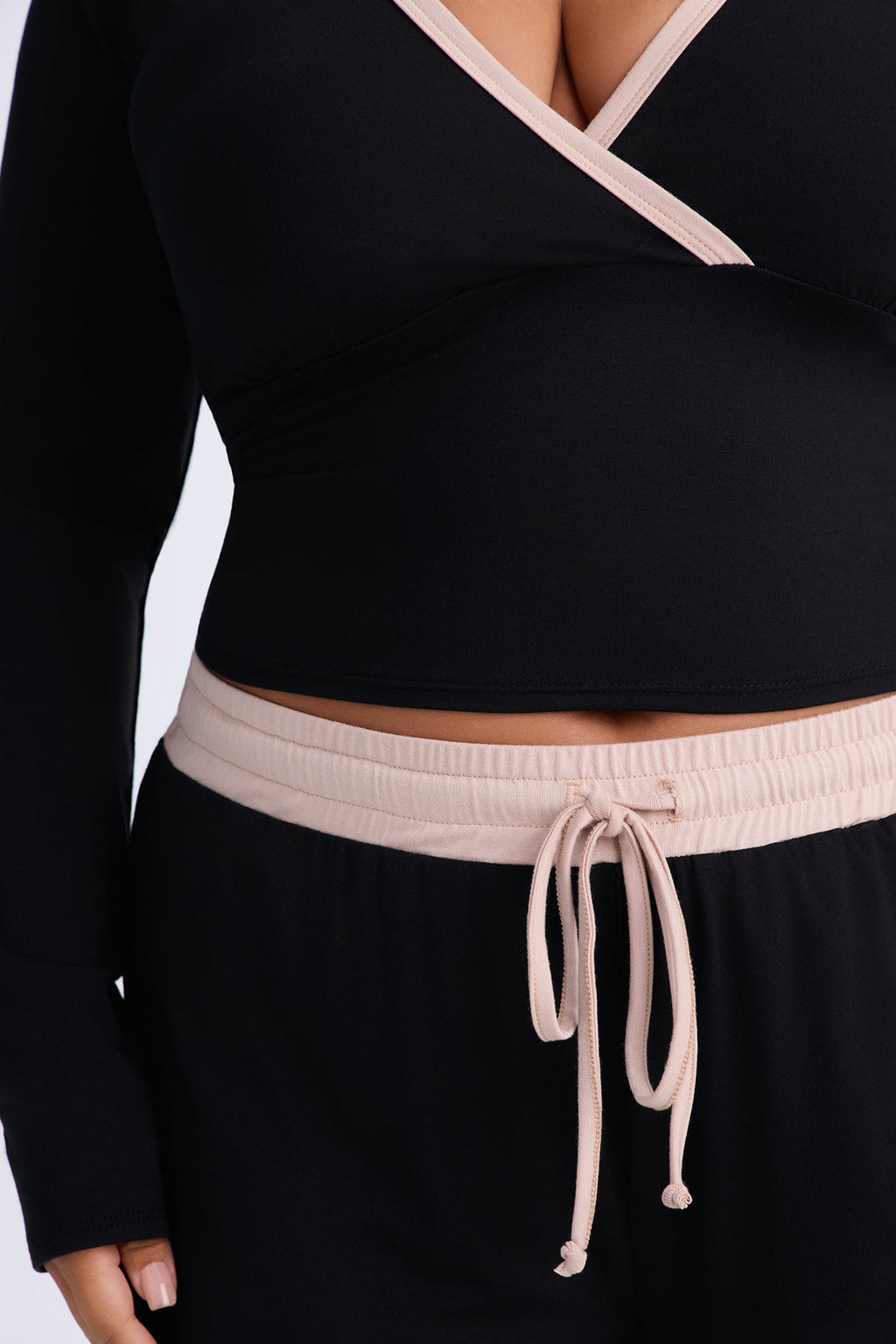 Brenly Surplice Pant Set - Black/combo