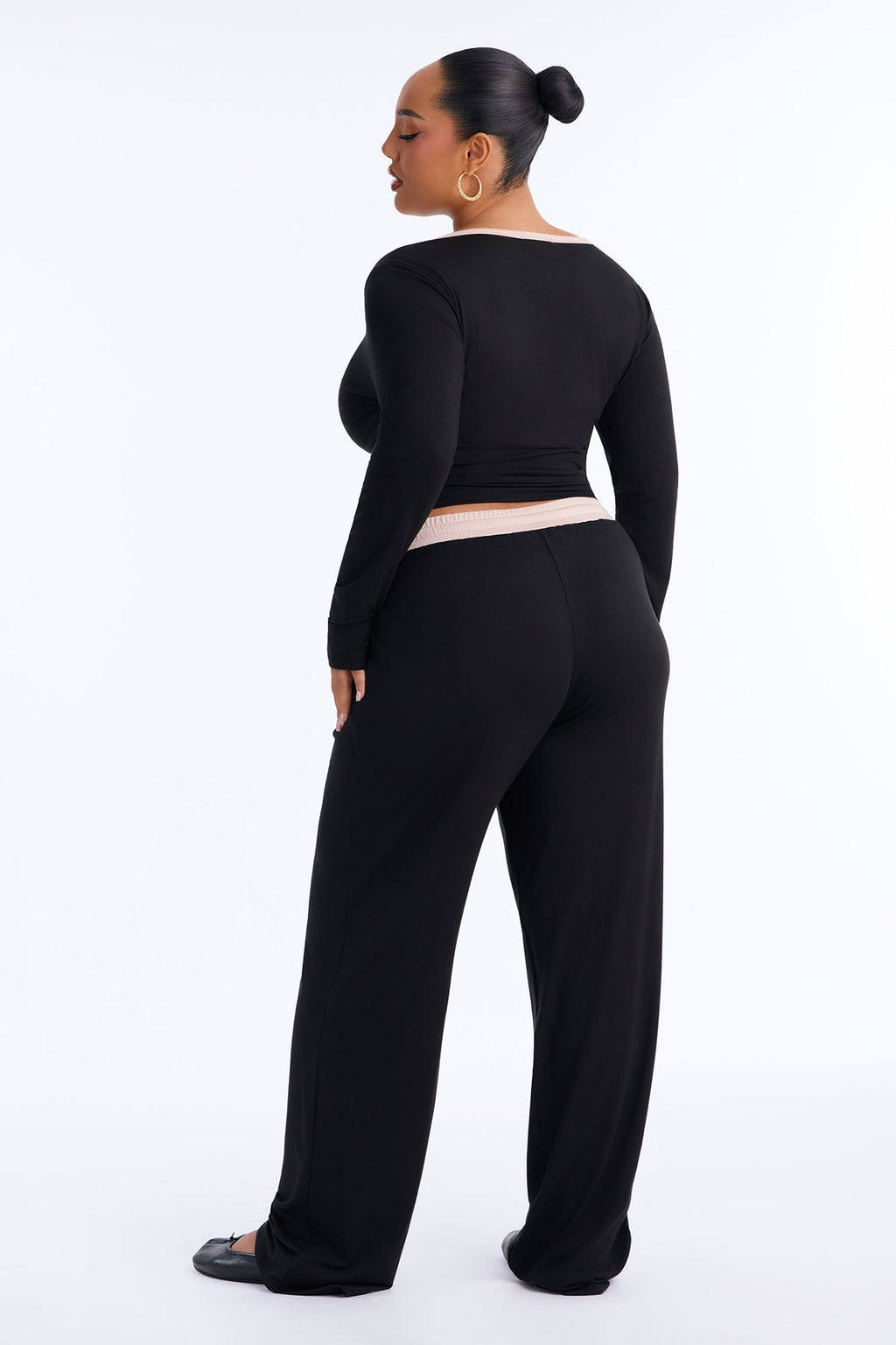 Brenly Surplice Pant Set - Black/combo