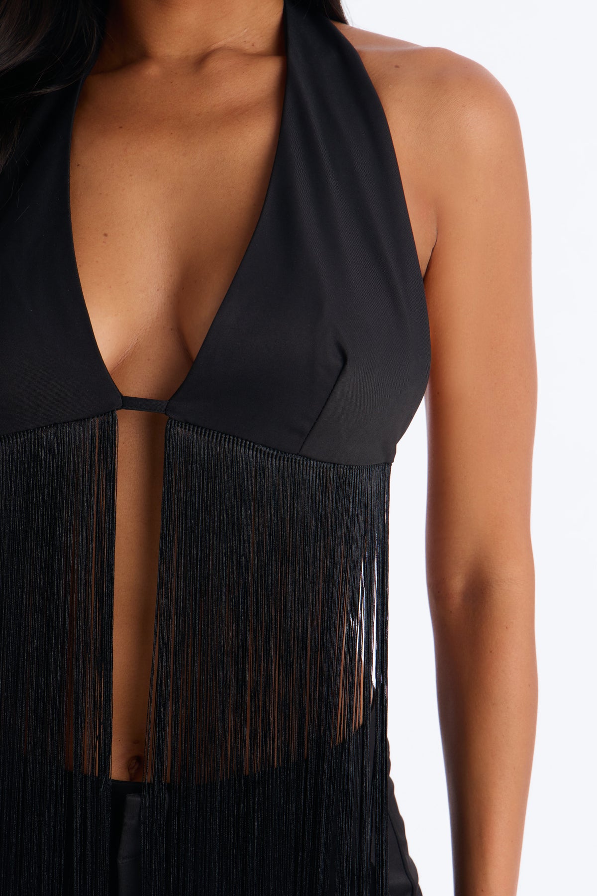 Callie Fringe Pant Set - Black