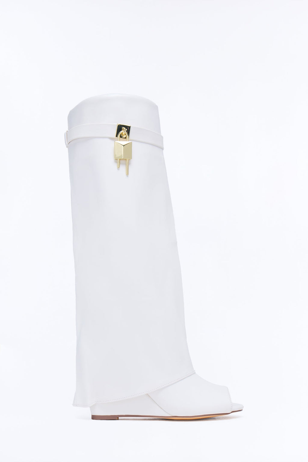 Pretty Mood Peep Toe Wedge Booties - White