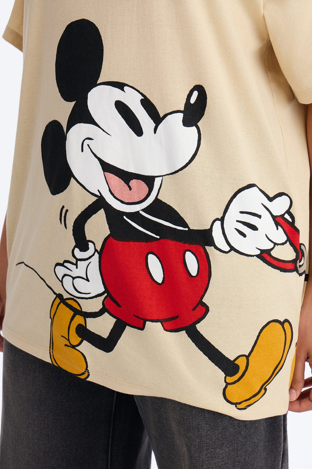 Mickey Mouse Dog Walk Oversized Tee - Sand