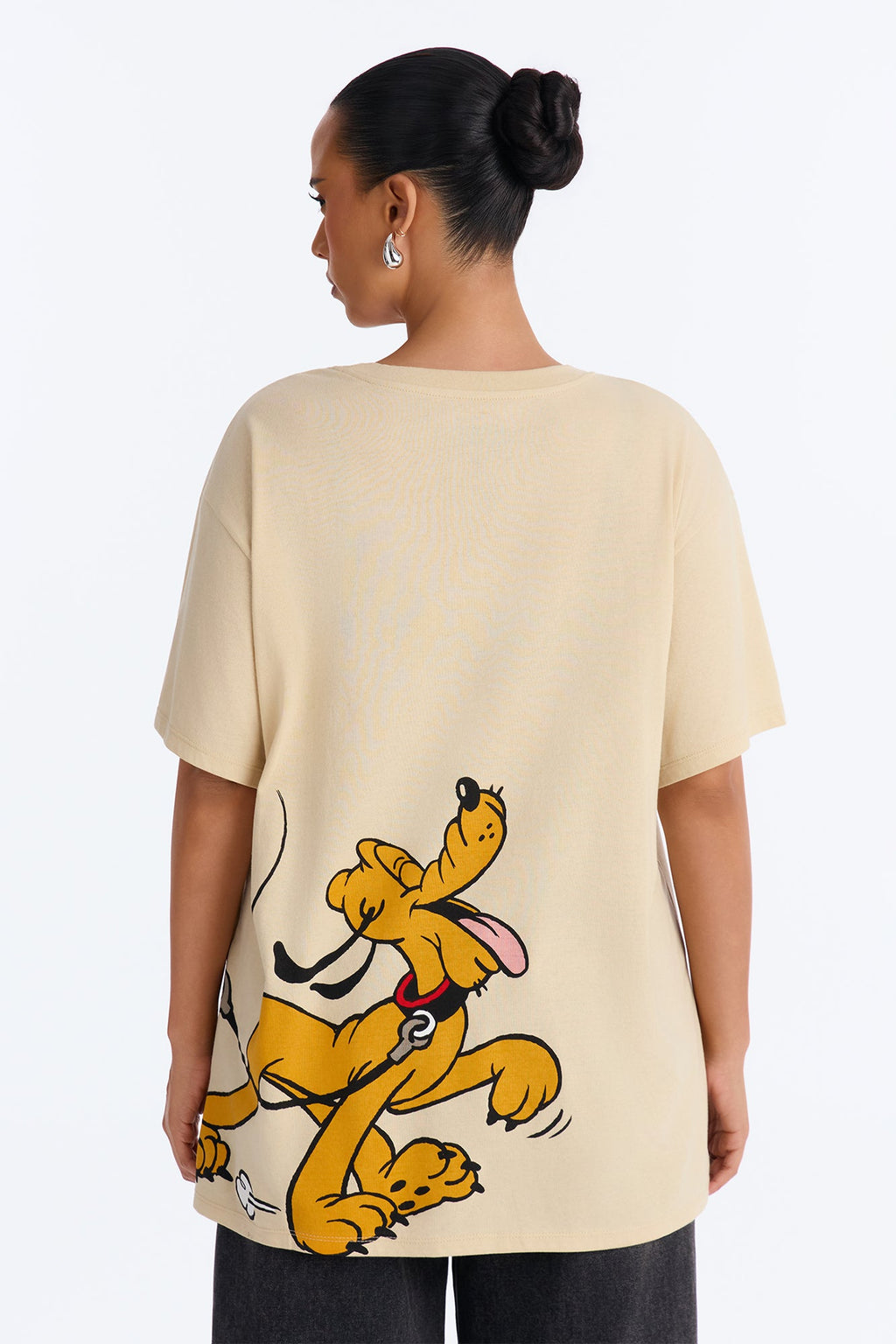 Mickey Mouse Dog Walk Oversized Tee - Sand