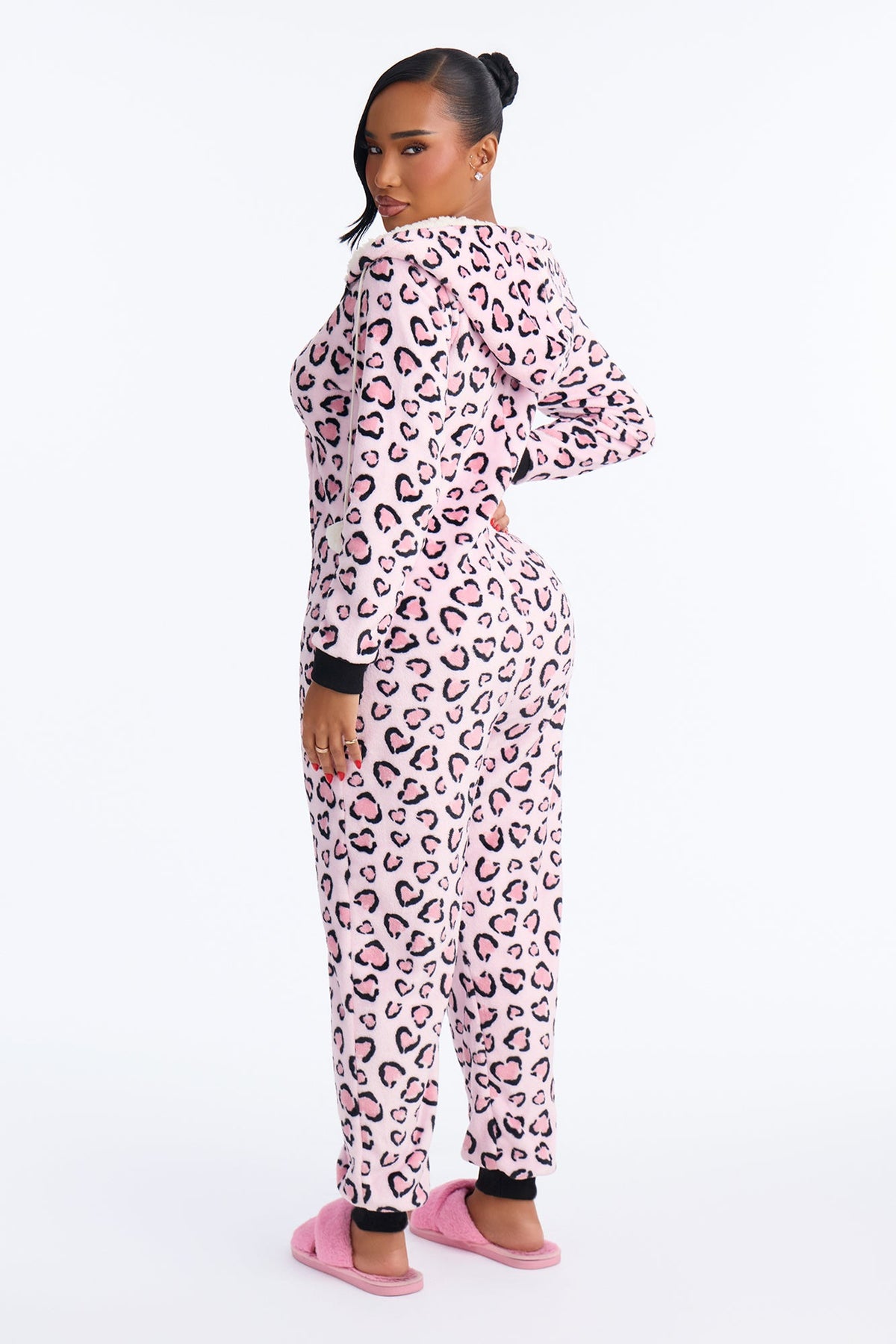 Asleep Under The Stars Hooded Plush PJ Onesie - Pink/combo