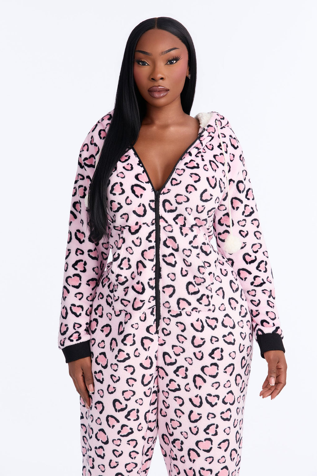 Asleep Under The Stars Hooded Plush PJ Onesie - Pink/combo