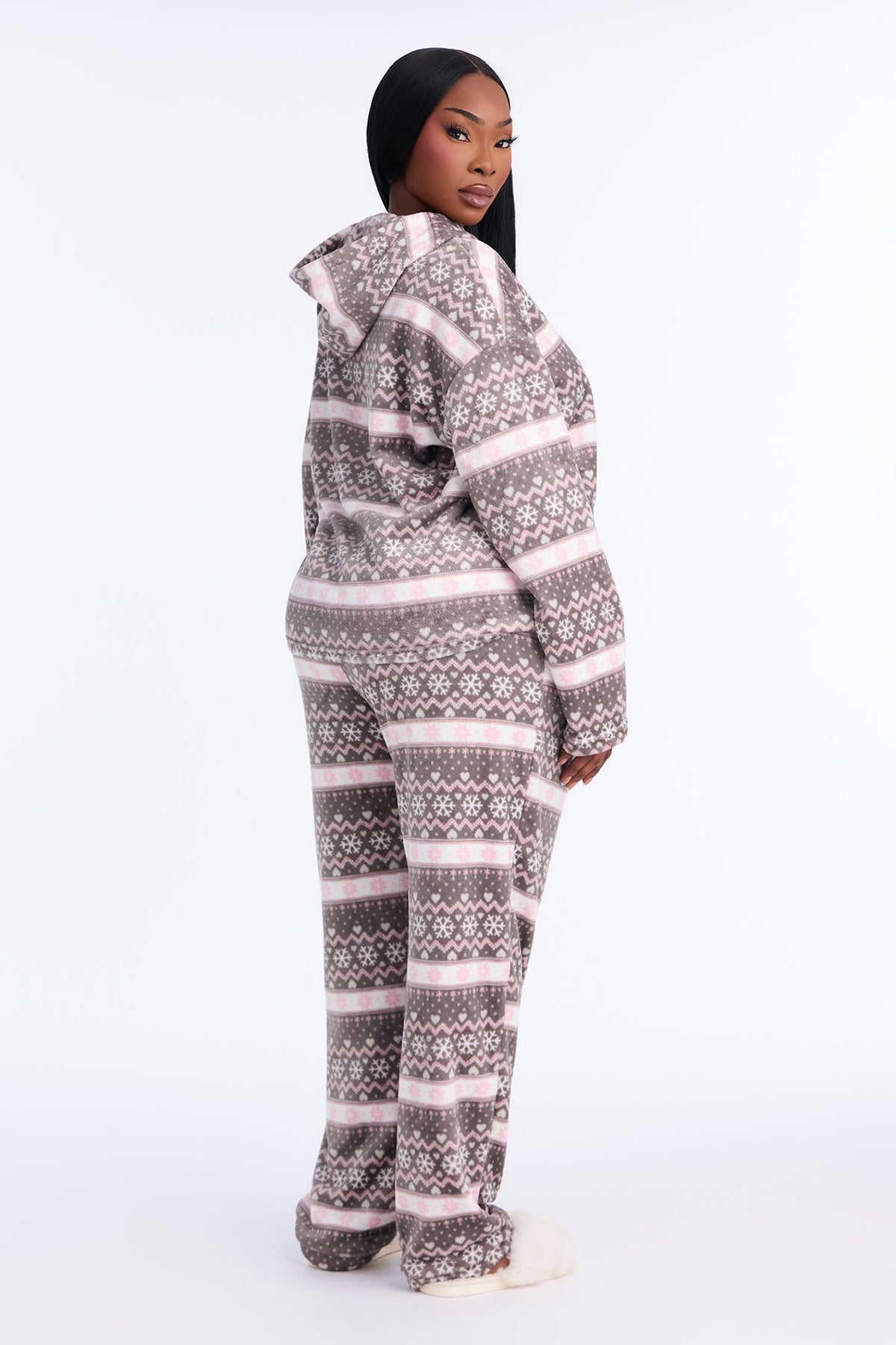 Snow Day Plush Jogger Pant Set - Grey/combo