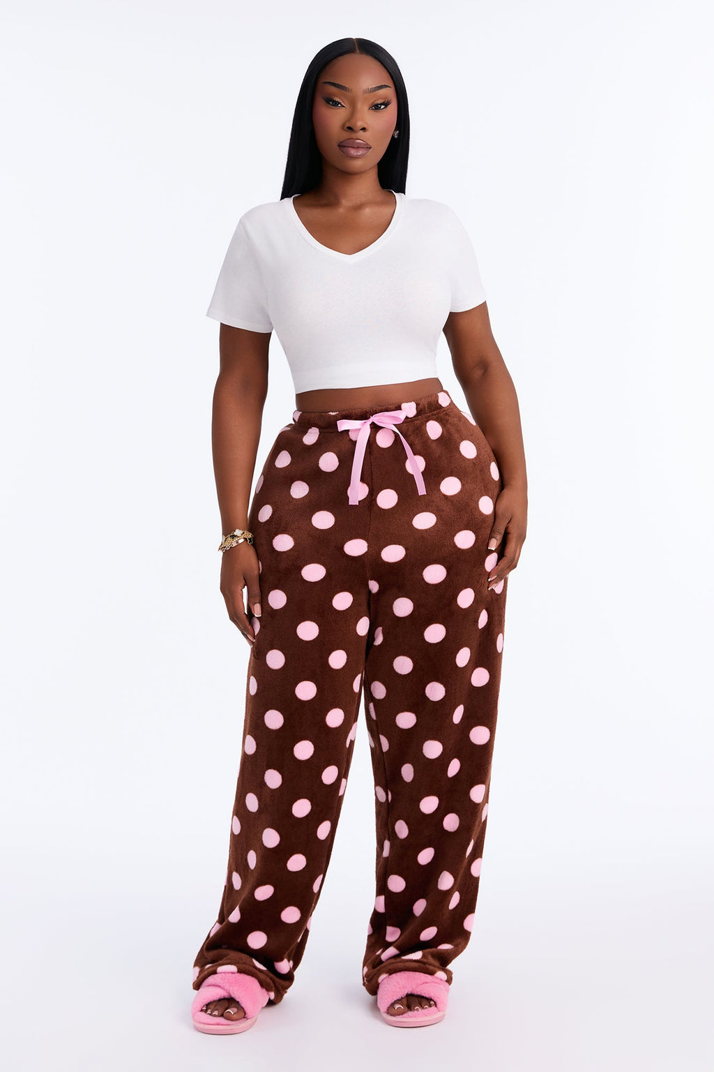 Pretty In Polka Dots PJ Pants - Chocolate
