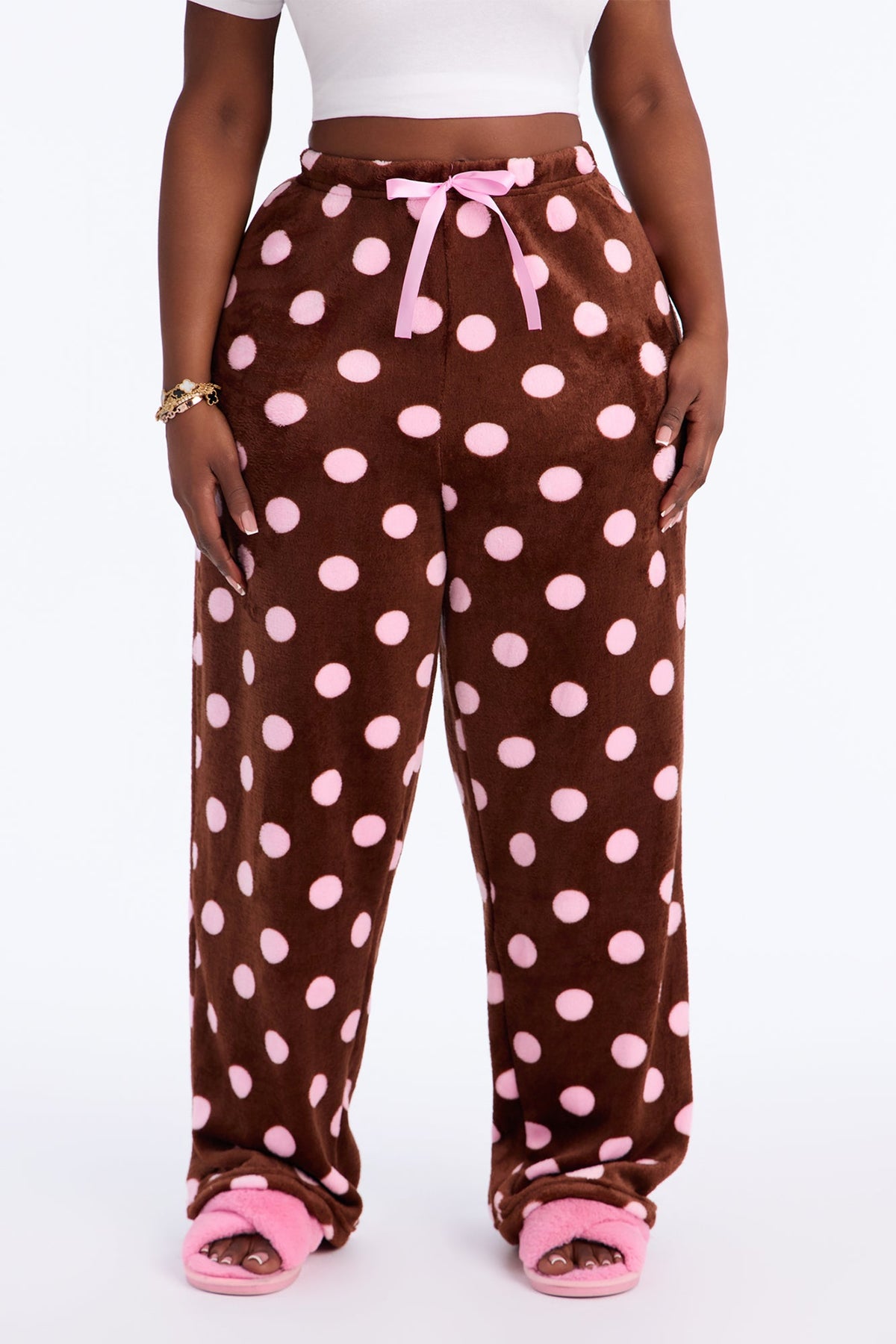 Pretty In Polka Dots PJ Pants - Chocolate