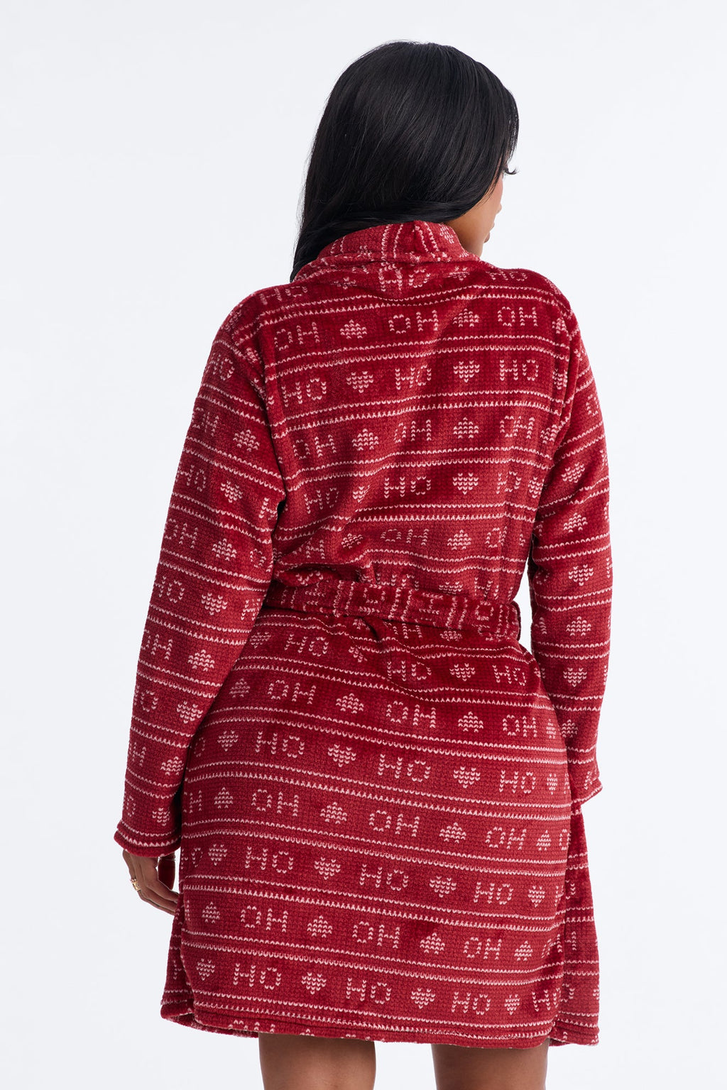 Ho Ho Holidays Plush Robe - Red