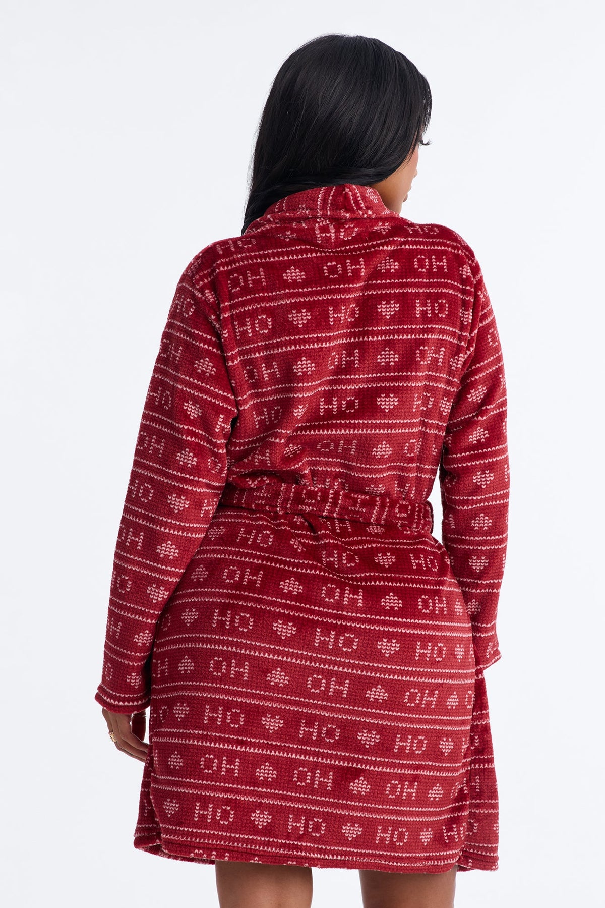 Ho Ho Holidays Plush Robe - Red
