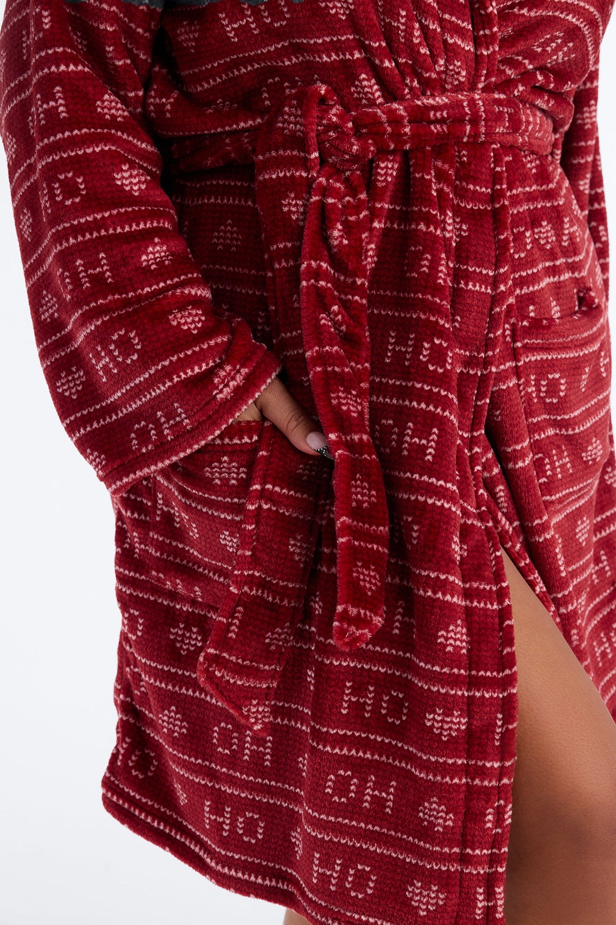 Ho Ho Holidays Plush Robe - Red