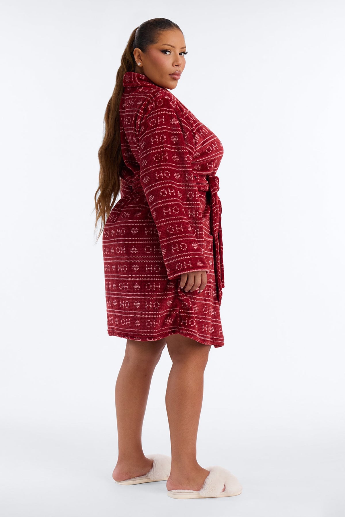 Ho Ho Holidays Plush Robe - Red