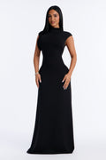 Blaire Mock Neck Maxi Dress - Black