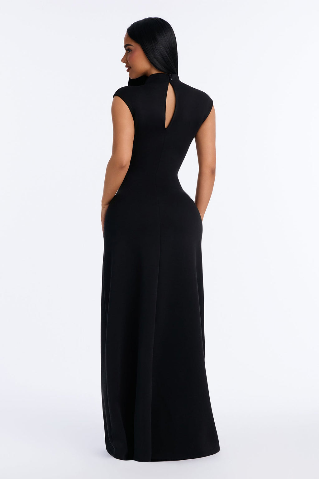 Blaire Mock Neck Maxi Dress - Black