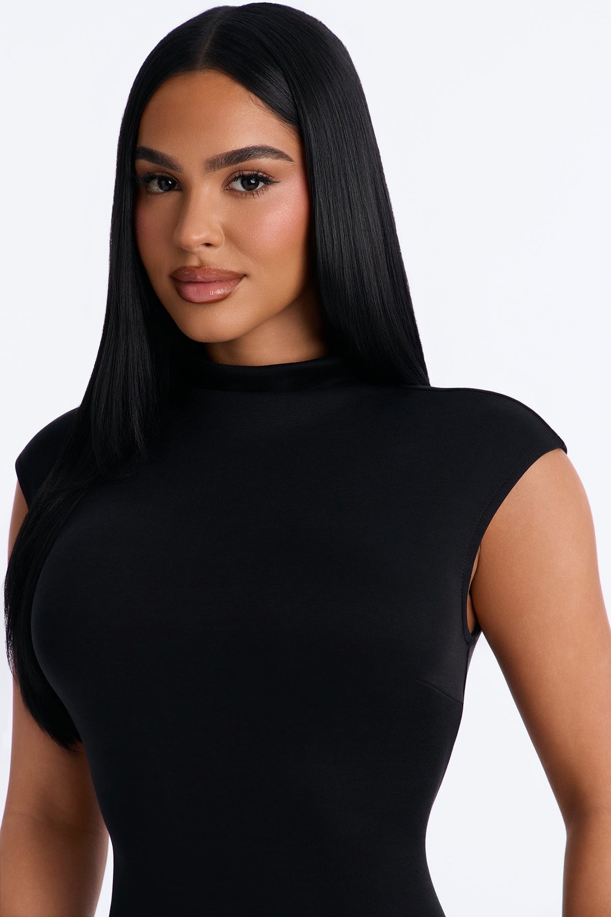 Blaire Mock Neck Maxi Dress - Black