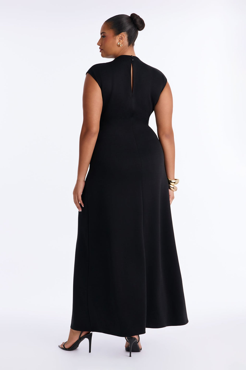 Blaire Mock Neck Maxi Dress - Black