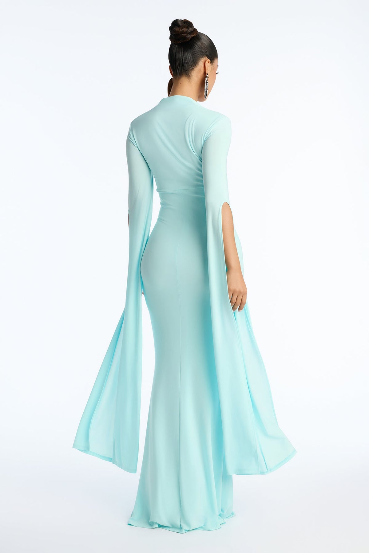 Thinking Rich Cape Maxi Dress - Turquoise