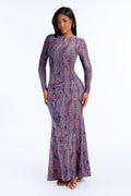 Tripping With Me Long Sleeve Maxi Dress - Purple/combo