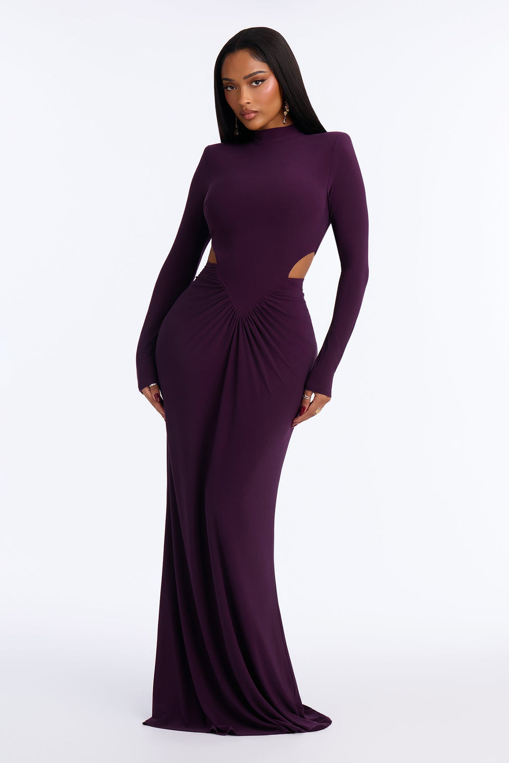 Eloise Long Sleeve Maxi Dress - Purple