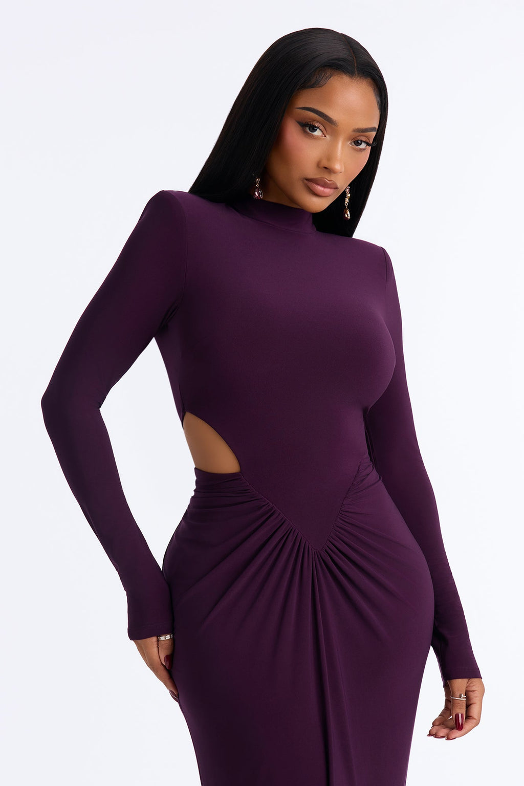 Eloise Long Sleeve Maxi Dress - Purple
