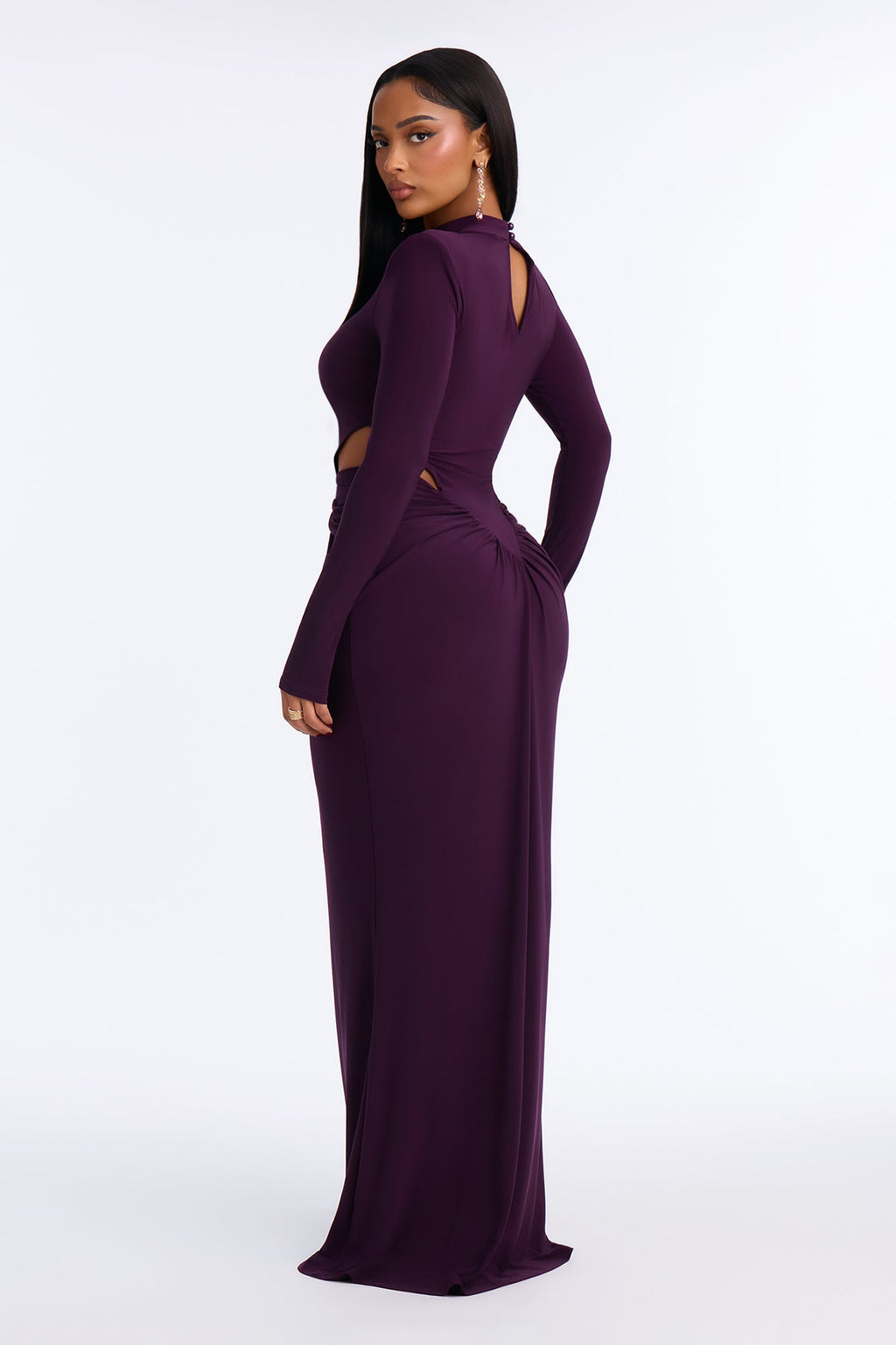 Eloise Long Sleeve Maxi Dress - Purple