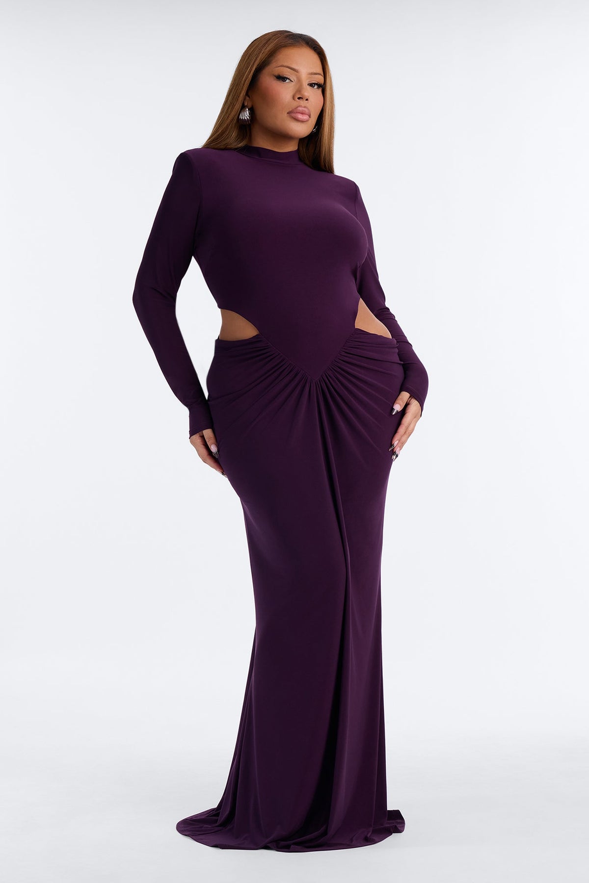 Eloise Long Sleeve Maxi Dress - Purple