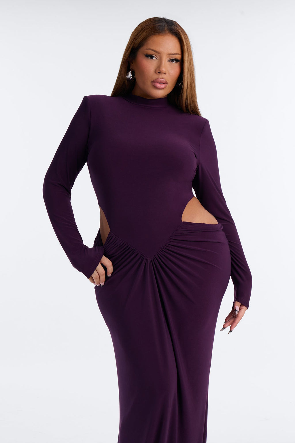 Eloise Long Sleeve Maxi Dress - Purple