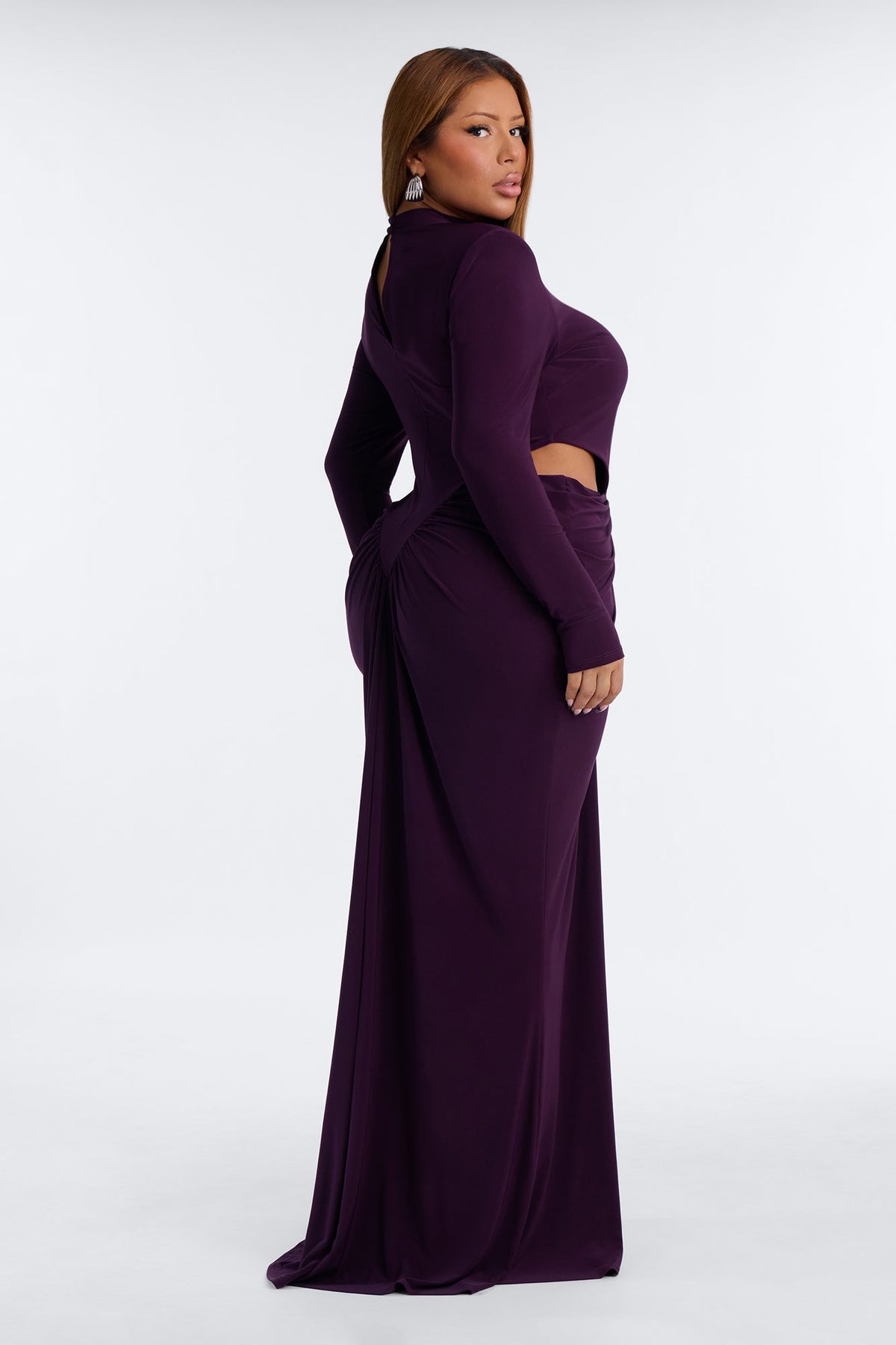 Eloise Long Sleeve Maxi Dress - Purple