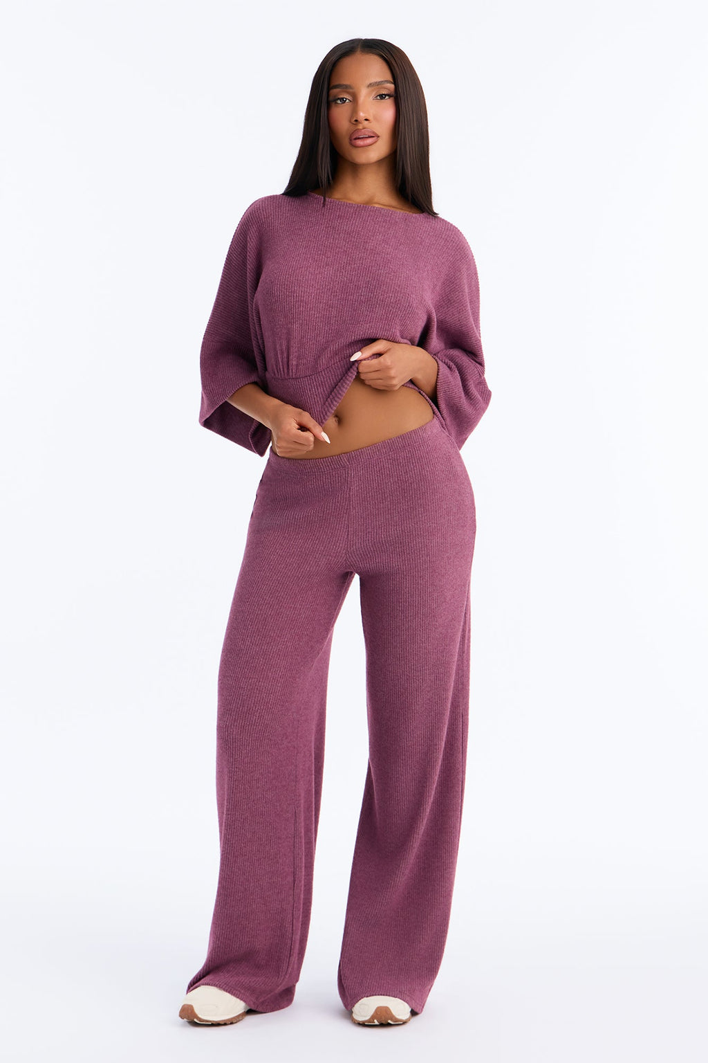 Trina Thermal Pant Set - Plum
