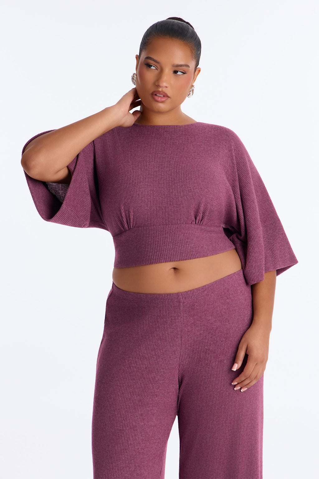 Trina Thermal Pant Set - Plum