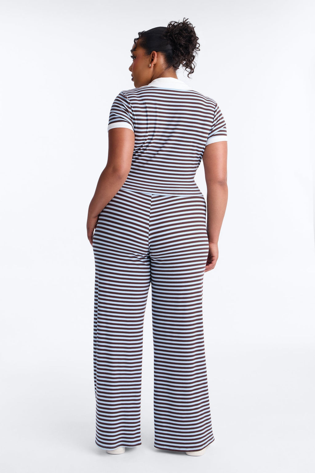 Thinking About You Ribbed Pant Set - Brown/combo