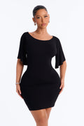 Kennedy Tie Waist Mini Dress - Black
