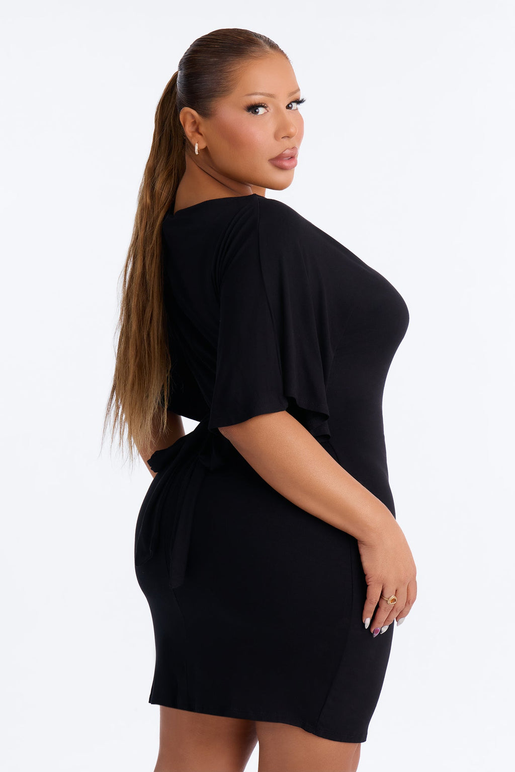 Kennedy Tie Waist Mini Dress - Black