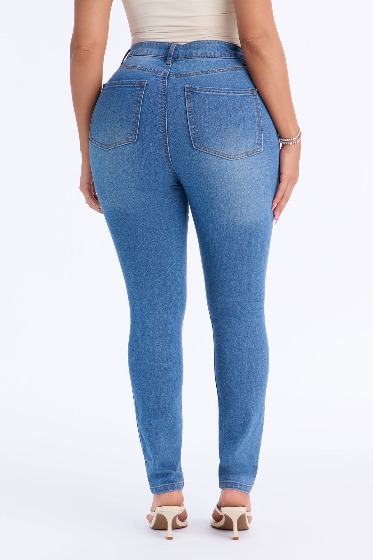 On Alert High Rise Stretch Skinny Jeans - Medium Wash